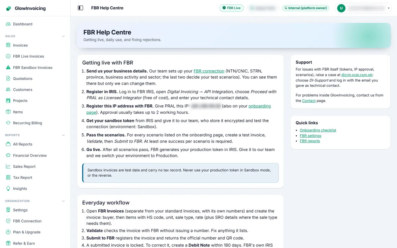 FBR help centre