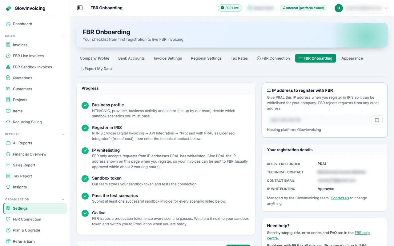 FBR onboarding checklist