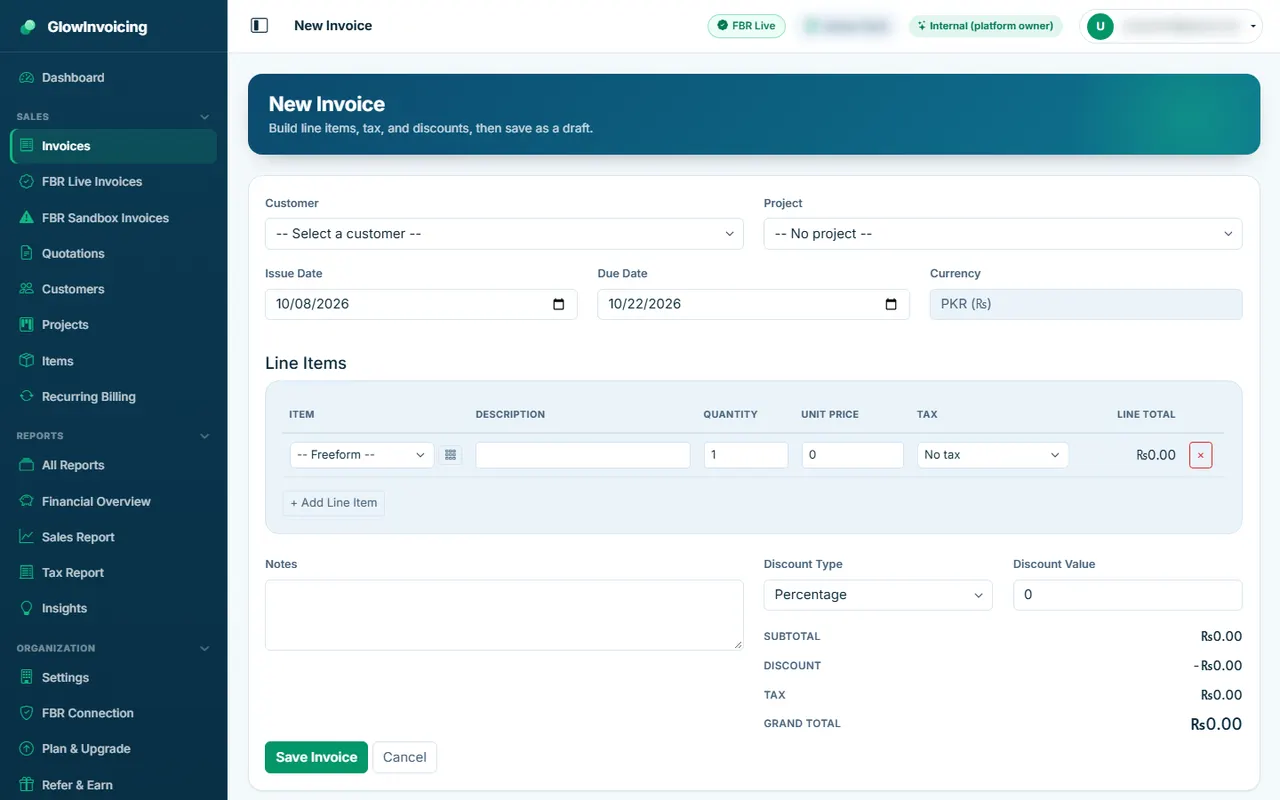 Create an invoice