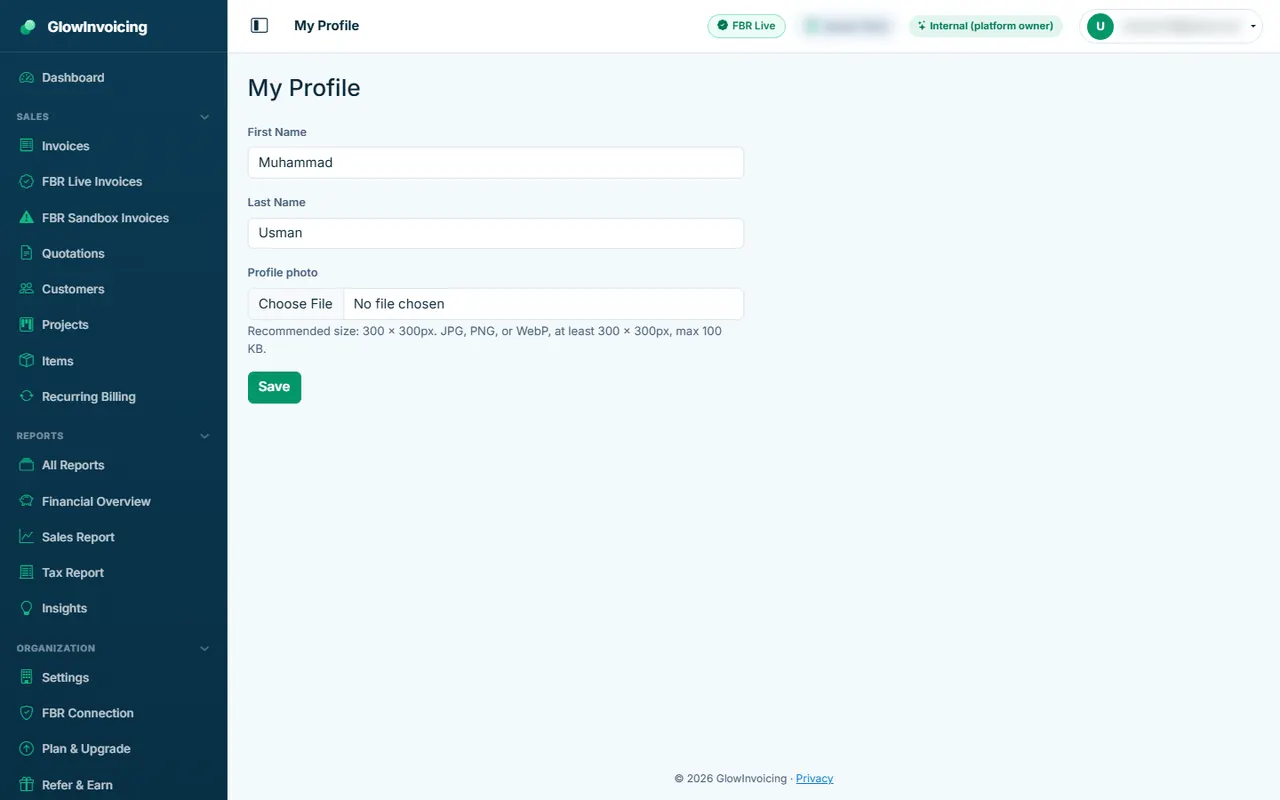 My profile