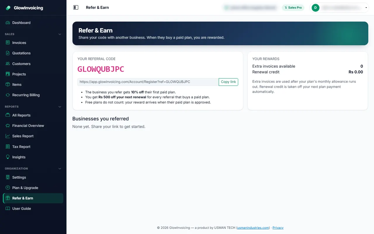 Refer and earn
